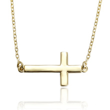 43655 Xuping cuivre bijoux de mode style simple 14k golg croix collier